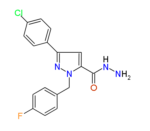 1-(4-Fluorobenzyl)-3-(4-chlorophenyl)-1H-pyrazole-5-carbohydrazide, 97%