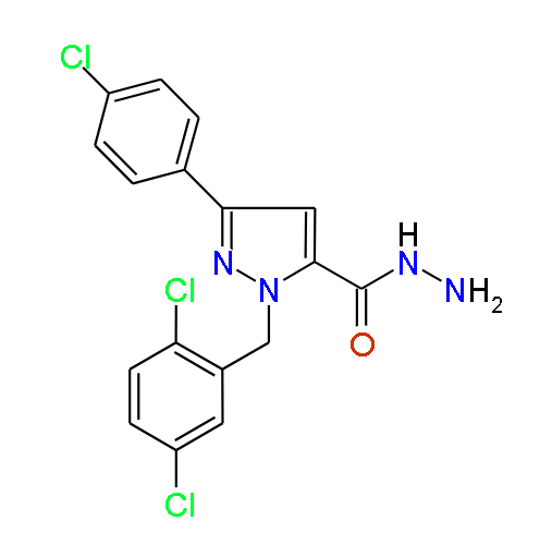 1-(2,5-Dichlorobenzyl)-3-(4-chlorophenyl)-1H-pyrazole-5-carbohydrazide, 97%