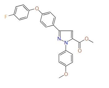 Methyl 3-(4-(4-fluorophenoxy)phenyl)-1-(4-methoxyphenyl)-1H-pyrazole-5-carboxylate, 97%