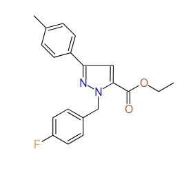 Ethyl 1-(4-fluorobenzyl)-3-p-tolyl-1H-pyrazole-5-carboxylate, 97%