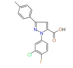 1-(3-Chloro-4-fluorophenyl)-3-p-tolyl-1H-pyrazole-5-carboxylic acid, 97%