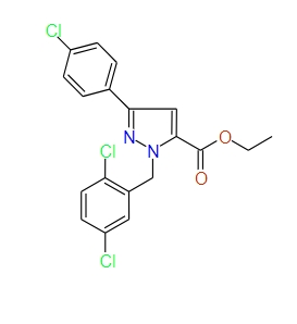 Ethyl 1-(2,5-dichlorobenzyl)-3-(4-chlorophenyl)-1H-pyrazole-5-carboxylate, 97%