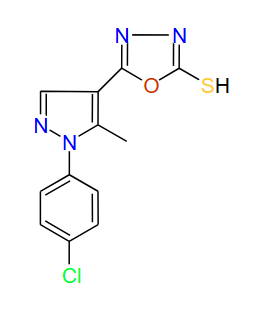 5-(1-(4-Chlorophenyl)-5-methyl-1H-pyrazol-4-yl)-1,3,4-oxadiazole-2-thiol, 97%