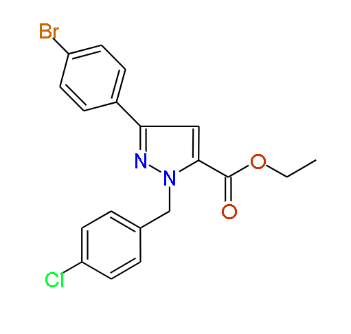 Ethyl 1-(4-chlorobenzyl)-3-(4-bromophenyl)-1H-pyrazole-5-carboxylate, 97%