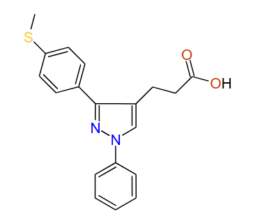 3-(3-(4-(Methylthio)phenyl)-1-phenyl-1H-pyrazol-4-yl)propanoic acid, 97%