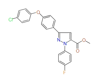 Methyl 3-(4-(4-chlorophenoxy)phenyl)-1-(4-fluorophenyl)-1H-pyrazole-5-carboxylate, 97%