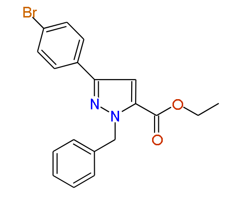 Ethyl 1-benzyl-3-(4-bromophenyl)-1H-pyrazole-5-carboxylate, 96%