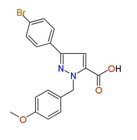 1-(4-Methoxybenzyl)-3-(4-bromophenyl)-1H-pyrazole-5-carboxylic acid, 97%