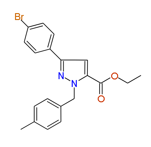 Ethyl 1-(4-methylbenzyl)-3-(4-bromophenyl)-1H-pyrazole-5-carboxylate, 97%