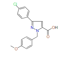 1-(4-Methoxybenzyl)-3-(4-chlorophenyl)-1H-pyrazole-5-carboxylic acid, 97%