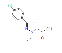 3-(4-Chlorophenyl)-1-ethyl-1H-pyrazole-5-carboxylic acid, 97%