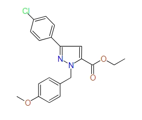 Ethyl 1-(4-methoxybenzyl)-3-(4-chlorophenyl)-1H-pyrazole-5-carboxylate, 97%