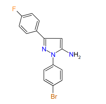 1-(4-Bromophenyl)-3-(4-fluorophenyl)-1H-pyrazol-5-amine, 97%