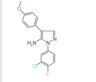 1-(3-Chloro-4-fluorophenyl)-4-(4-methoxyphenyl)-1H-pyrazol-5-amine, 97%