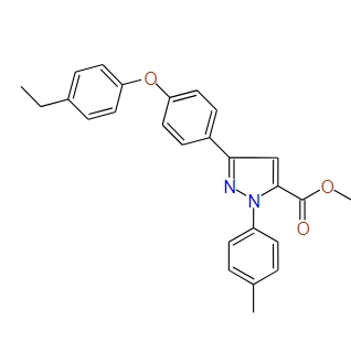 Methyl 3-(4-(4-ethylphenoxy)phenyl)-1-p-tolyl-1H-pyrazole-5-carboxylate, 97%