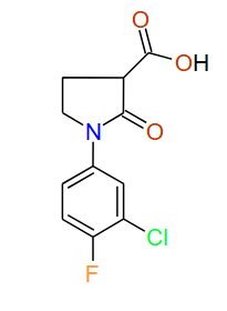 1-(3-Chloro-4-fluorophenyl)-2-oxopyrrolidine-3-carboxylic acid, 97%