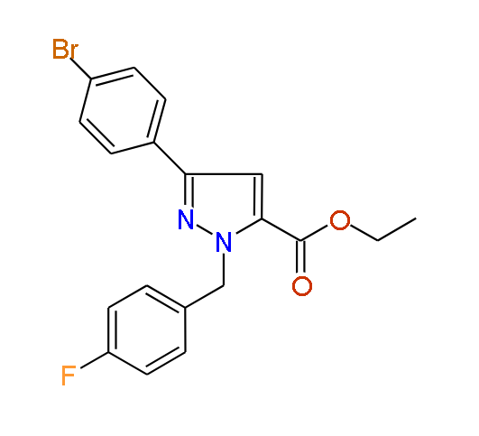 Ethyl 1-(4-fluorobenzyl)-3-(4-bromophenyl)-1H-pyrazole-5-carboxylate, 97%