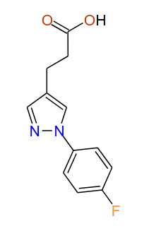 3-(1-(4-Fluorophenyl)-1H-pyrazol-4-yl)propanoic acid, 97%