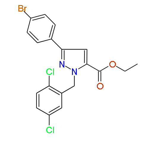 Ethyl 1-(2,5-dichlorobenzyl)-3-(4-bromophenyl)-1H-pyrazole-5-carboxylate, 97%
