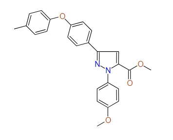 Methyl 3-(4-(p-tolyloxy)phenyl)-1-(4-methoxyphenyl)-1H-pyrazole-5-carboxylate, 97%