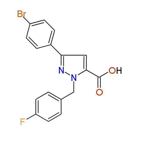 1-(4-Fluorobenzyl)-3-(4-bromophenyl)-1H-pyrazole-5-carboxylic acid, 97%