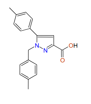 1-(4-Methylbenzyl)-5-p-tolyl-1H-pyrazole-3-carboxylic acid, 97%