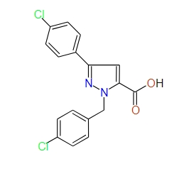 1-(4-Chlorobenzyl)-3-(4-chlorophenyl)-1H-pyrazole-5-carboxylic acid, 97%